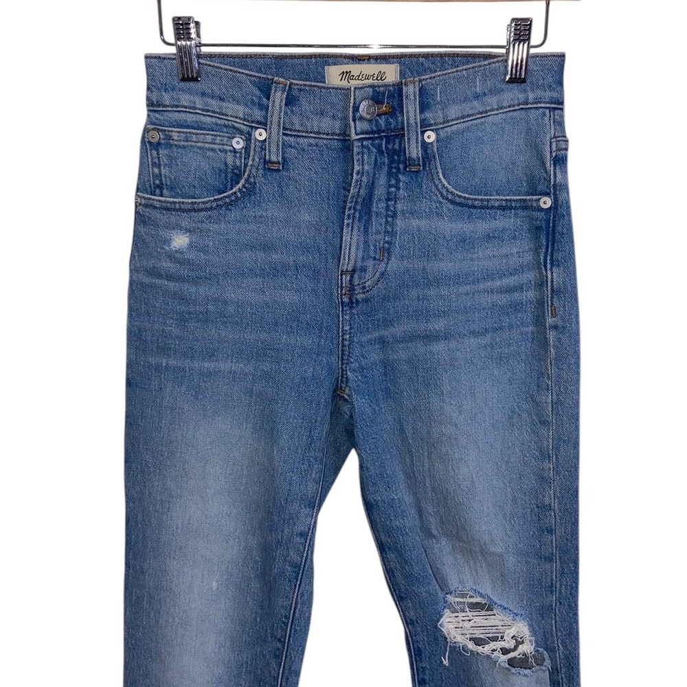 Madewell The Perfect Vintage Jean High Rise Straight Distressed Blue Denim 24P - Picture 8 of 12